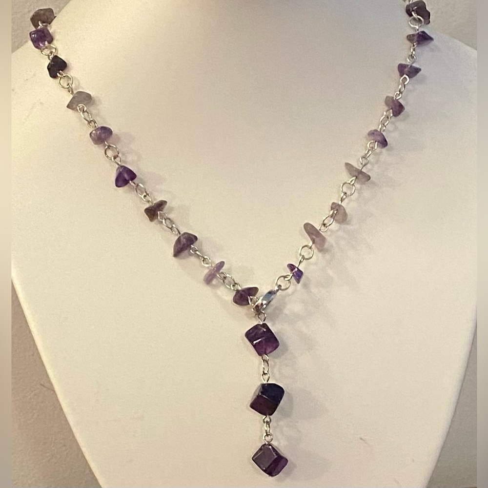 NEW Amethyst Gemstone crystal (February birthstone) necklace